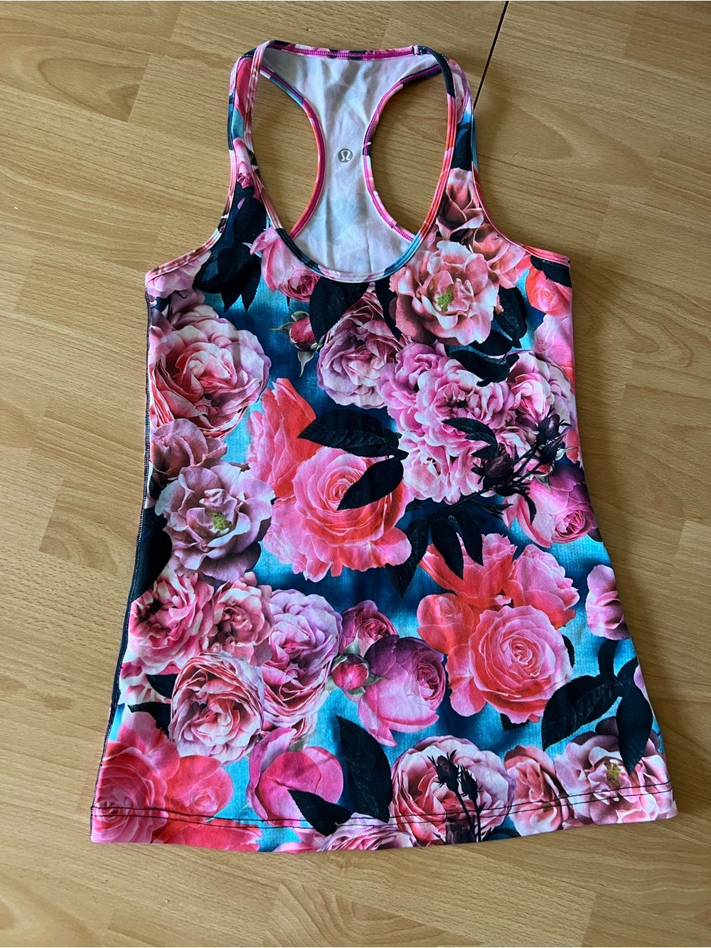 Lululemon Pink Floral Racerback Reversible Tank